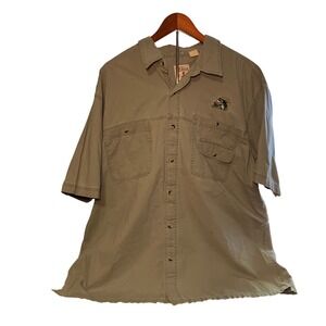 RedHead Mens 2XL Olive Green Bass Fishing Embroidered Utility Shirt SS